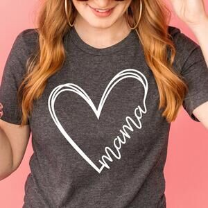 Heart Shape Mama Shirt Cute Mothers Day Tee